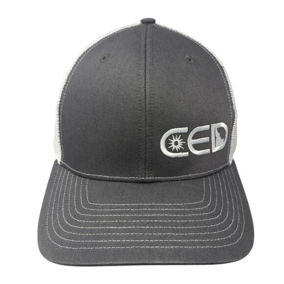 CED Snapback Trucker Hat Gray OS Adjustable Embroidered Mesh Back Richardson - Picture 1 of 9